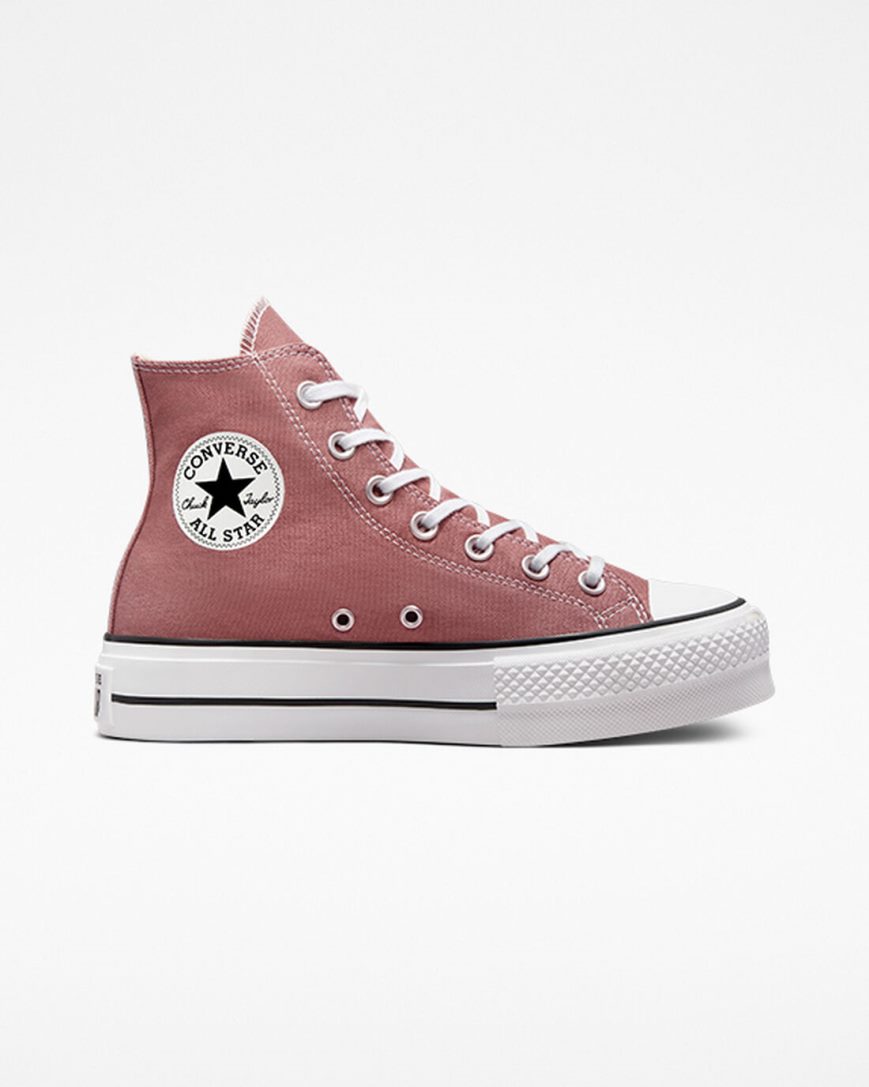 Dámské Boty Na Platformy Converse Chuck Taylor All Star Lift Seasonal Color Vysoké Růžové Černé Bílé | CZ AMNX71